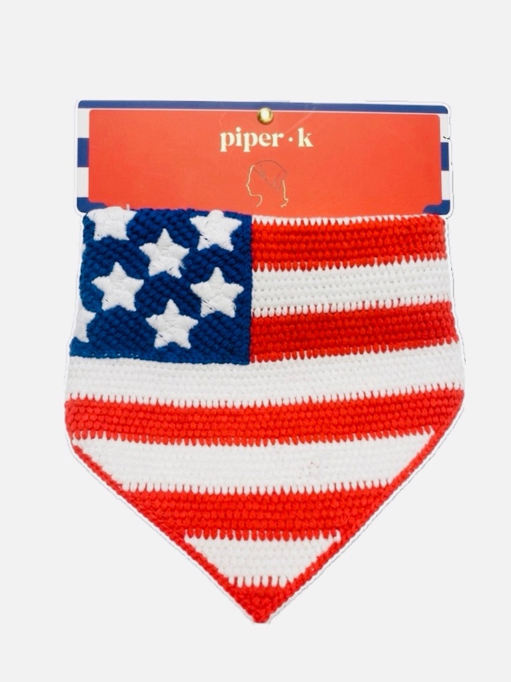 NWT ⚜️🇺🇸⚜️ Piper K Patriotic American flag crochet hair Bandana